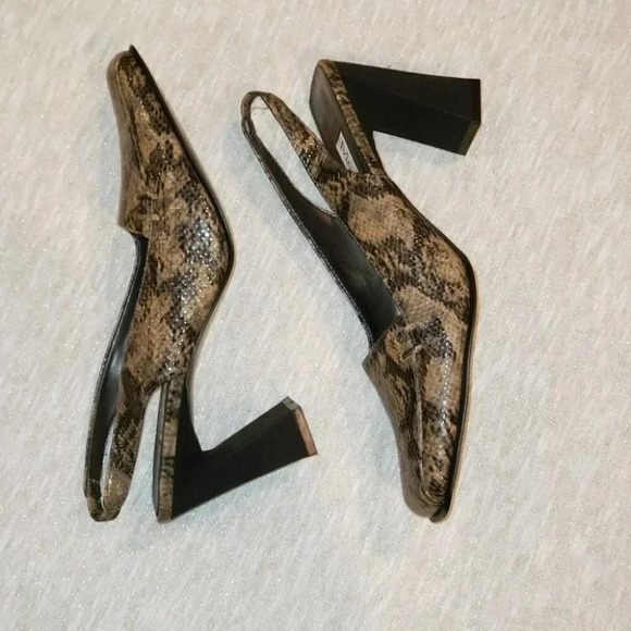 Madeline Stuart faux snakeskin‎ sling back heels - Picture 3 of 6
